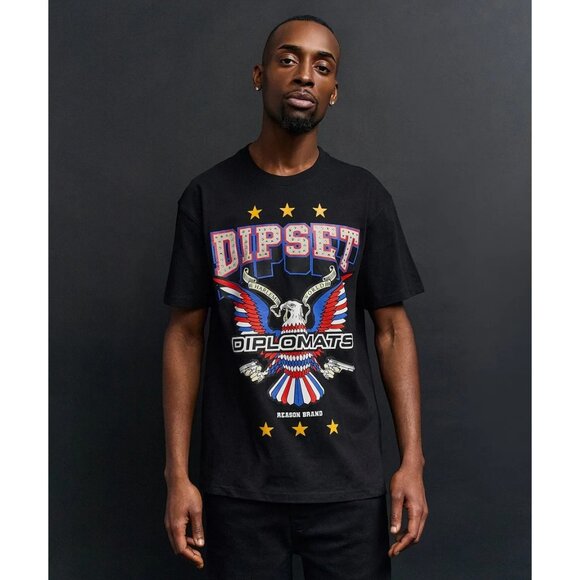 Dipset Diplomats Eagle Members T-Shirt Shirt Tee Black Cam'ron Men's - Picture 1 of 10